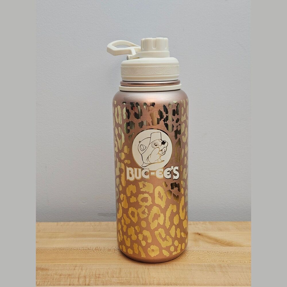 Buc-ee’s Yukon Outfitters Surge 32oz Water Bottle Rose Gold Leopard Print Bucees